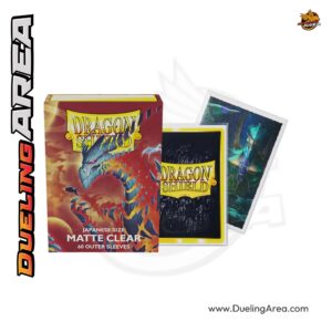 Dragon Shield Japanese Size Matte Clear Outer Sleeves (60-Pack) -  حافظه بطاقات درع التنين الياباني بلمسة نهائية شفافة غير لامعة (عبوة من 60 قطعة)