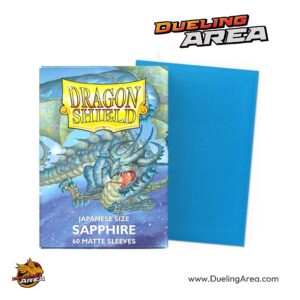 Dragon Shield Japanese Matte Sleeves - Sapphire (60-Pack) - Dragon Shield Card Sleevesأكمام دراغون شيلد اليابانية غير اللامعة - لون الياقوت (عبوة من 60 قطعة) - أكمام بطاقات دراغون شيلد