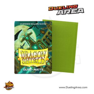 Dragon Shield Matte Japanese Sleeves - Olive (60-Pack)- حافظه بطاقات درع التنين اليابانية غير اللامعة - زيتوني (عبوة من 60 قطعة)
