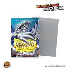 Dragon Shield Matte Japanese Sleeves - Silver (60-Pack) - Dragon Shield Card Sleeves - حافظه بطاقات درع التنين اليابانية غير اللامعة - فضية (عبوة من 60 قطعة)
