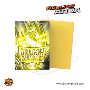 Dragon Shield Matte Japanese Sleeves - Yellow (60-Pack) - حافظه بطاقات درع التنين اليابانية غير اللامعة - أصفر (عبوة من 60 قطعة)