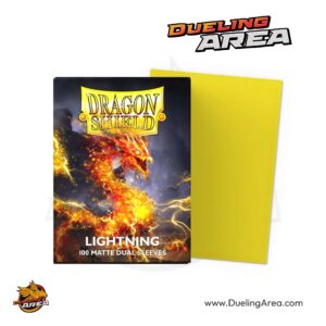 Dragon Shield Dual Matte Standard Sleeves - Lightning (100-Pack) - Dragon Shield Card Sleeves - حافظه بطاقات درع التنين المزدوجة غير اللامعة القياسية - لايتنينج (عبوة من 100 قطعة)