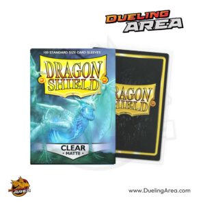 Dragon Shield Matte Sleeves - Clear (100-Pack) - Dragon Shield Card Sleeves - حافظه بطاقات درع التنين غير اللامعة - شفافة (عبوة من 100 قطعة)