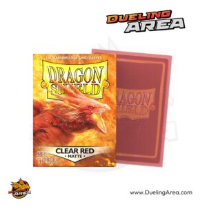 Dragon Shield Matte Sleeves - Clear Red (100-Pack) - Dragon Shield Card Sleeves - حافظه بطاقات درع التنين غير اللامعة - أحمر شفاف (عبوة من 100 قطعة)