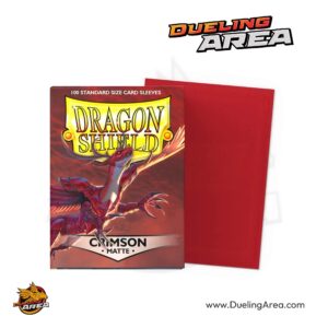 Dragon Shield Matte Sleeves - Crimson (100-Pack) - Dragon Shield Card Sleeves - حافظه درع التنين غير اللامعة - قرمزي (عبوة من 100 قطعة)