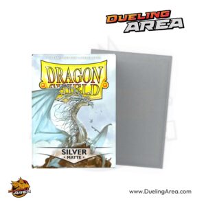 Dragon Shield Matte Sleeves - Silver (100-Pack) - Dragon Shield Card Sleeves - حافظه بطاقات درع التنين غير اللامعة - فضية (عبوة من 100 قطعة)