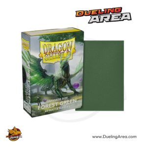 Dragon Shield Dual Matte Japanese Sleeves - Forest Green (60-Pack) - Dragon Shield Card Sleeves - حافظ بطاقات درع التنين اليابانية المزدوجة غير اللامعة  أخضر غامق (عبوة من 60 قطعة)