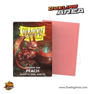Dragon Shield Dual Matte Japanese Sleeves - Peach (60-Pack)-حافظه بطاقات درع التنين اليابانية المزدوجة غير اللامعة - لون خوخي (عبوة من 60 قطعة)  -  التنين