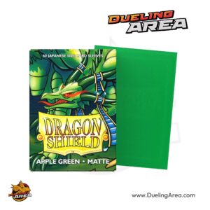 Dragon Shield Matte Japanese Sleeves - Apple Green (60-Pack) - Dragon Shield Card Sleeves حافظه بطاقات درع التنين اليابانية غير اللامعة - أخضر تفاحي (عبوة من 60 قطعة)